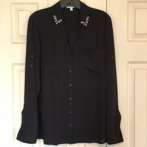 Black button down blouse
